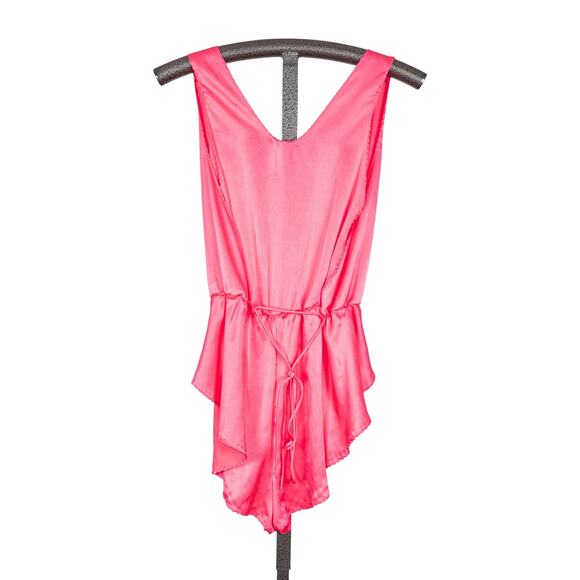 Vintage Maidenform USA Hot Pink Satin One-Piece Bodysuit Size MEDIUM Union ILGWU - Picture 3 of 6